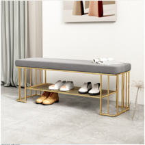현관벤치의자 골드철제 현관의자 벤치소파, 그레이100