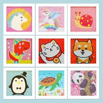 모모픽스 보석십자수 15x15cm 액자포함 캐릭터 동물, DA16 폭스하운드