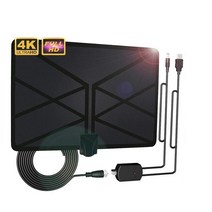 uhd안테나 tv안테나 dmbtv 라디오안테나 tv수신카드960 마일 범위 안테나 TV 디지털 HD 스카이와이어 4K 실, 01 Black