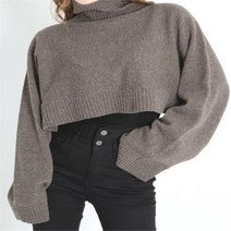 모로코코 가오리 터틀넥 크롭니트