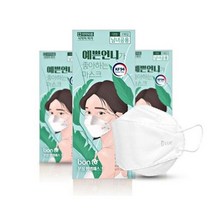 예쁜언니가좋아하는마스크 KF94 대형 화장안묻는 귀안아픈 블루인더스 블루본마스크 40매, 40