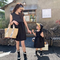 엄마랑 딸 모녀 커플룩 코튼 민소매 원피스 맘커플 여아 여름 휴가 바캉스 패밀리룩 등하원룩