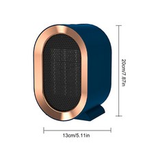 휴대용전기히터 usb충전 1200W 전기 히터 팬 데스크탑 공기 송풍기 220V 2 스피드 워머 겨울 학생 기숙사 홈 오피스, 02 Blue 1200W  220V_01 미국
