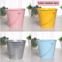 무쇠 웍 크리 에이 티브 즙이 많은 potting tinplate 파티 용품 캔디 컬러 주석 양동이 미니 작은 강철 양동이, 색상 랜덤 1pcs