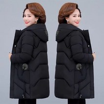 HXT 중년여성 하프 후드 패딩점퍼 무지 웰론 자켓 코트 겨울 엄마옷 빅사이즈 XL~6XL