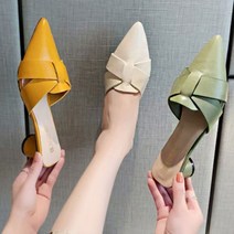 뾰족코 여성 구두 예쁜 뮬 슬리퍼 힐 심플 블로퍼