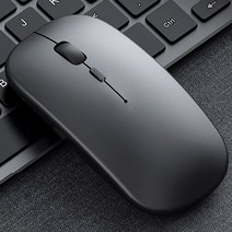 저소음 무선마우스 노트북 맥북 그램 컴퓨터 조용한 무소음, 슬림 무선 마우스 WM4100-블랙