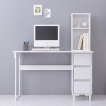 1200 사무용 서재 서랍형 책상책꽂이세트 프린터선반 PC다이 와이드데스크, 아카시아