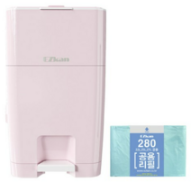 이지캔 4중차단 프리미엄 쓰레기통 27L + 22L 25L 27L 공용 280 리필 봉투 세트, 2세트, 핑크
