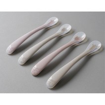 친구출산선물 동물그림 이유식스푼 실리콘 어린이 6개월 초보맘 10개월 자기주도 아기, 그레이(곰)
