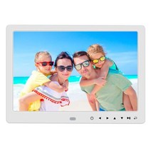 전자액자 디지털액자 포토프레임 12인용 디지털 사진 앨범 lcd 패널 화면 프레임 1080p hd 앱 제어 32g sdusb 비디오 고유 디스플레이 해상도 1280x800, 하얀, 나는 플러그