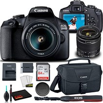 캐논 EOS 2000D DSLR 카메라 with 18-55mm 렌즈 + Bag Sandisk 울트라 64GB 카드 클리닝 세트 and More (국제적인 모델)