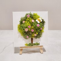 조플라워 꽃나무 이젤 스칸디아모스 액자 DIY 세트-초등학교 유치원 어린이집 만들기재료, 나무