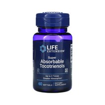라이프익스텐션 토코트리에놀 50mg 60젤 비타민E 토코페롤 함유, 1개, 60정
