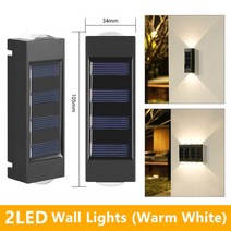 야외울타리 마당 화단 정원 가림막 울타리펜스LED 야외 방수 태양광 벽부등 울타리 데크 정원 파티오 통, 12 H_01 Warm White