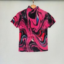 뉴 플리티드 반팔 티셔츠 터틀넥 프린팅 슬림 스티칭 컬러 패션 탑