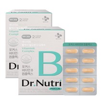 CJ 닥터뉴트리 포커스 비타민B 에너지 활력 비타민, 60캡슐 x 2박스