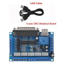스테퍼 모터 드라이버 용 USB 케이블 5 축 CNC 브레이크 아웃 보드 MACH3 병렬 포트 제어, [02] with USB, 02 with USB