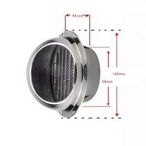 환풍기 커버 교체 욕실 주방 덕트 환기스테인레스 스틸 벽 천장 배기 그릴 커버 콘센트 난방 냉각 앰프 통풍구 캡 방수, 광택 두께 100mm