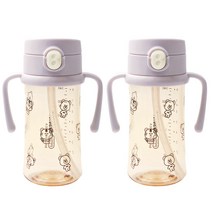 베베락 아이와 PPSU 원터치 빨대컵 270ml 2P, IWA 빨대컵 270(라벤더2P)