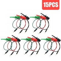 배선 테스터기 자동차 전기 3pcs 전기 후크 유형 테스트 클립 계측 트랜지스터 테스터 프로브 키트 남성 헤, 04 15PCS