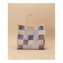 플라워 패치 워크 튤 토트 백 대 사이즈 Samantha Thavasa 사만다 타바사 가방 브라운 퍼플【무료우송】[Rakuten Fashion]