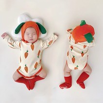 [당일발송] 아기 긴팔 바디수트 외출복 보넷 모자 세트 신생아 봄 옷 유아용 실내복 문센룩 촬영의상