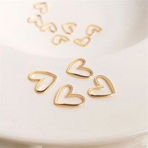 14K 골드 채워진 중공 곡선 심장 모양의 액세서리 diy 첫 번째 연결 귀걸이 매달려 장식품, 10PCS, 01 13x11mm