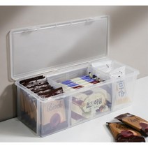 홈 탕비실 주방 간식 티백 편리수납 투명 사각박스 보관박스 깔끔하고편리 수납정리, 1개