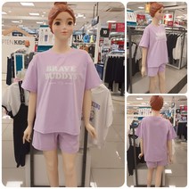 [에꼴리에] 22년 여름 핫신상! **고품질 상하셋업~** 주니어 여아용 변형 쿨소재로 시원하고 편안하며 멋스럽고 활동적인 4.5부 클레버 소녀 이지 반팔티+4부 바지 상하셋업
