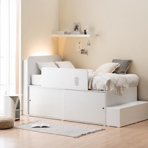 [출시 딱1달 가격인하] 포더홈 스페이서 슬라이딩 벙커 평상형 데이베드 수납침대 SS (440/640), 프레임 (매트없음), 크림옐로우