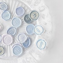 [고맙토다]실링왁스 스티커 18개입 청첩장 다꾸 스티커, 101-블루