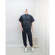 [제전복 반팔 상하세트] 네이비 C카라 상하복 크린룸용 방진복 크린룸 정전기방지 무진복 반도체, 3XL, 네이비(C카라)