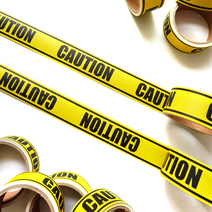 오토바이 롤 스티커, CAUTION 오리지널 1롤+슈프림 스티커2장, 1세트