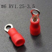 8게이지배선 (50) 와이어 링 터미널 비닐 레드 22-16 게이지 #4 #6 #8 #10 1/4 "5/16" 1/2 &quot, 02 RV1.25-3.5