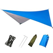 hammock rain fly tent tarp 방수 방풍 캠핑 대피소 휴대용 207, 파란색, 230x140cm
