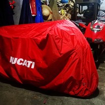 두카티 바이크 주차 커버 자외선차단 방수 덮개 848 899 821 디아벨 몬스터, 레드암호화영문로고