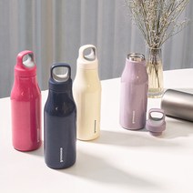 이뿌니 이지캐리 이중진공 핸들 텀블러 보온 보냉 보온병 450ml, 핑크