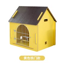 나무 댕댕이집 하우스 개집 고양이집 통기성습기방지 애완동물케이지, E. Yellow