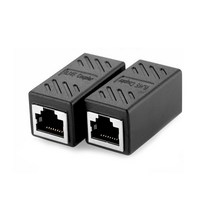 RJ45 고급형 랜커플러 랜중계기 랜선연결 1대1, 2개, 흑색