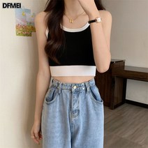 DFMEI 쇼트 컬러 니트 나시 여 민소매