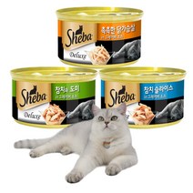 고양이 간식 쉬바캔 참치슬라이스 촉촉한 닭가슴살 참치와 도미와 그레이비소스 85g 고양이 습식사료 고양이 캔 3종, 6개, 촉촉한 닭가슴살과 그레이비 소스