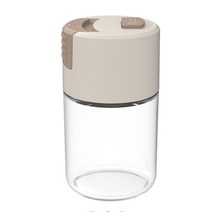 0.5g 미터링 소금 셰이커 푸시 타입 소금 디스펜서 소금 탱크 설탕 병 스파이스 페퍼 소금 셰이커 스파이스 항아리 조미료 통, Beige, 하나