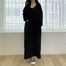 [제이앤로제] [기모 선택] 웬디 후드 트레이닝 원피스 (봄 가을 겨울 루즈핏 오버핏 박시 맥시 롱 긴팔 브이 V 넥 후디 복 추리닝 츄리닝 홈웨어 잠옷 파자마 파티 면 빅사이즈)