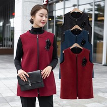 엄마옷 모슬린 라운드 코사지 조끼 VE110108마담 미시옷 50대 중년여성의류 60대 엄마옷 빅사이즈 할머니옷 여성옷