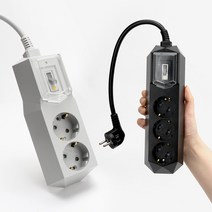 아이정 고용량 30CM 짧은선 멀티탭 블랙/그레이, 3구 누전차단, 그레이 30CM