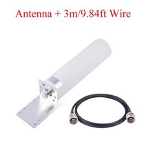 FR & RU 웨어하우스 10-12dBi 2G 3G 4G LTE 외부 안테나 698-2700MHz 실외 N 암 케이블 부스터 앰프, 02 Antenna and 3m Wire