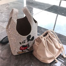 미키마우스 큐빅 크리스탈 귀여운 핸드백 가방 토트백