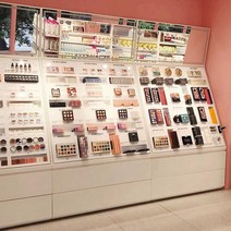 화장품 진열대 향수 미용실 코스메틱 백화점 네일샵 관리실, 상세 페이지 참고, 사각샘플테이블-오렌지핑크