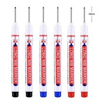 가정용 체외충격파 체외 충격파 기계 방수 긴 머리 오일 마커 펜 6 개 20mm 다목적 딥 홀 펜 검정 빨강, 05 2Black 2Blue 2Red